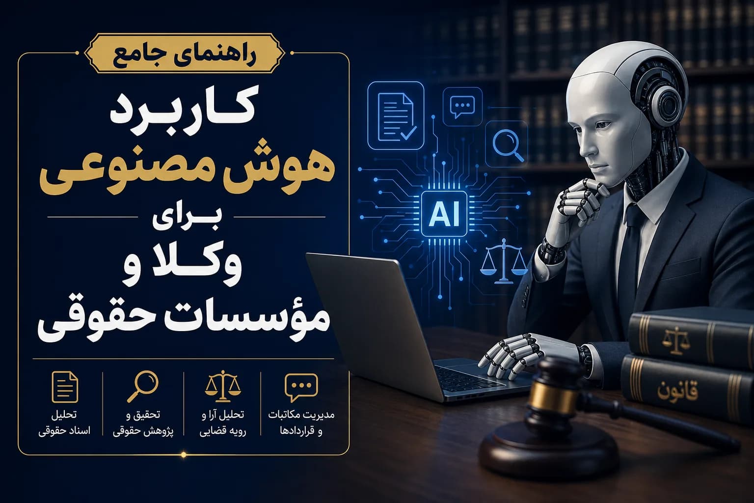 راهنمای جامع کاربرد هوش مصنوعی برای وکلا و مؤسسات حقوقی