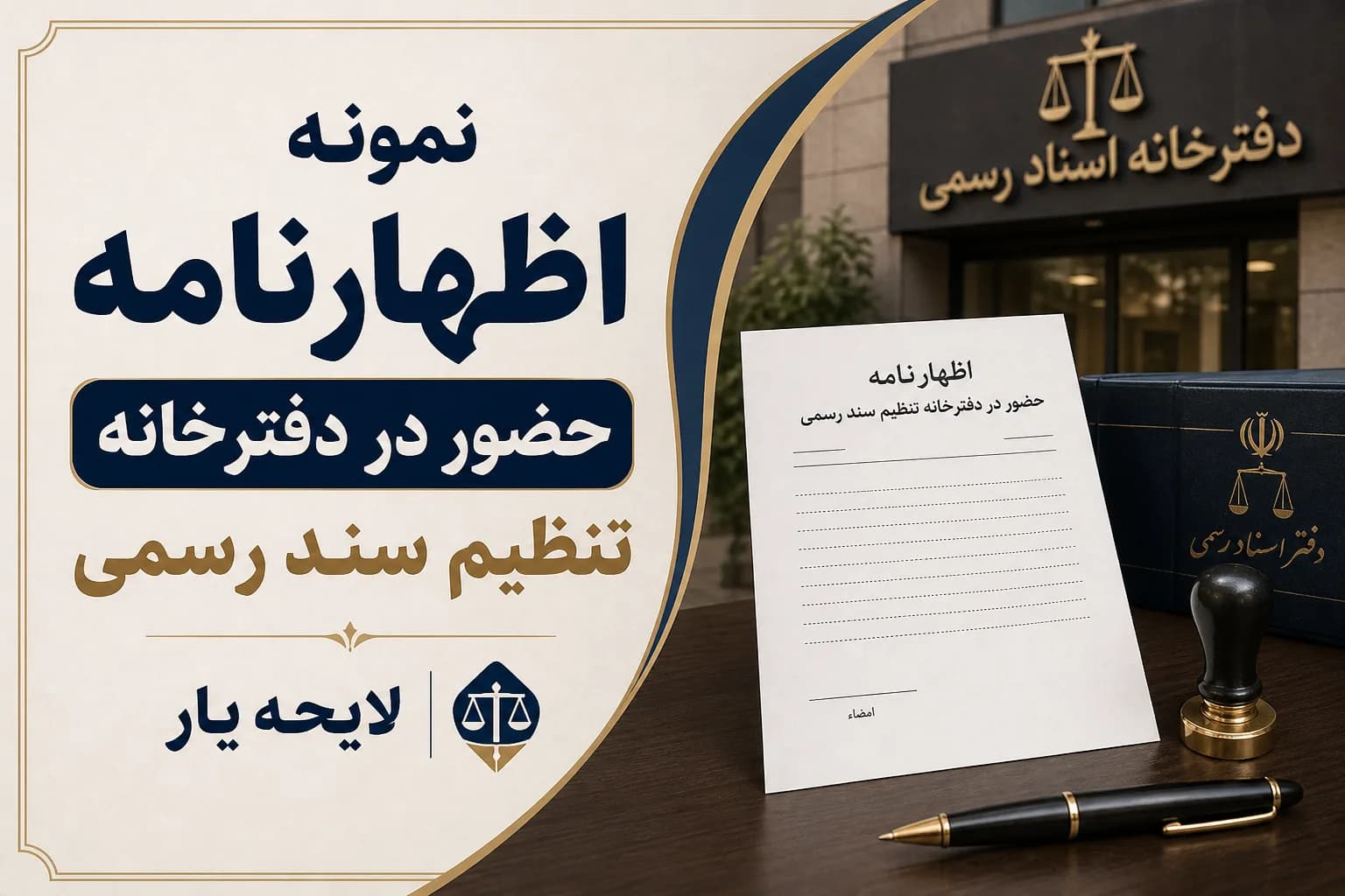 راهنمای کامل و نمونه اظهارنامه حضور در دفترخانه جهت تنظیم سند رسمی ملک