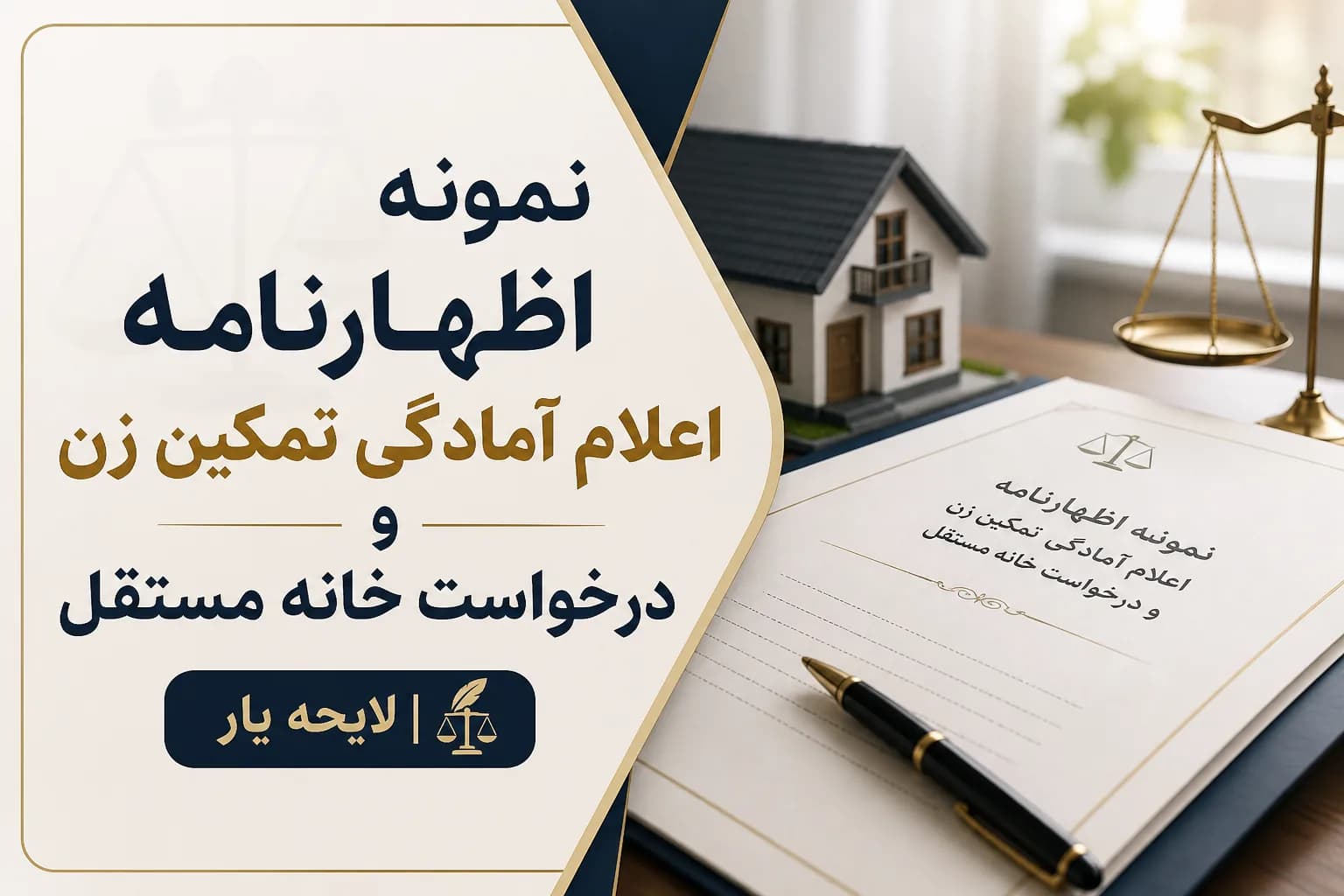 راهنمای کامل و نمونه اظهارنامه اعلام آمادگی تمکین و درخواست مسکن مستقل (توسط زوجه)
