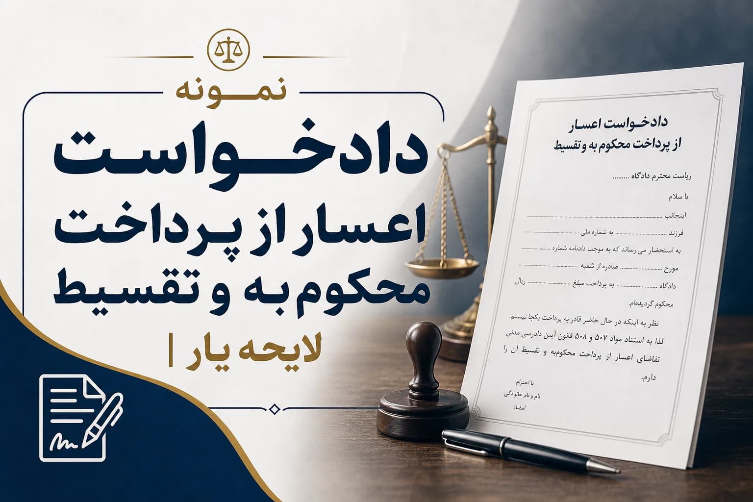 راهنمای کامل و نمونه دادخواست اعسار از پرداخت محکوم‌به و تقسیط بدهی