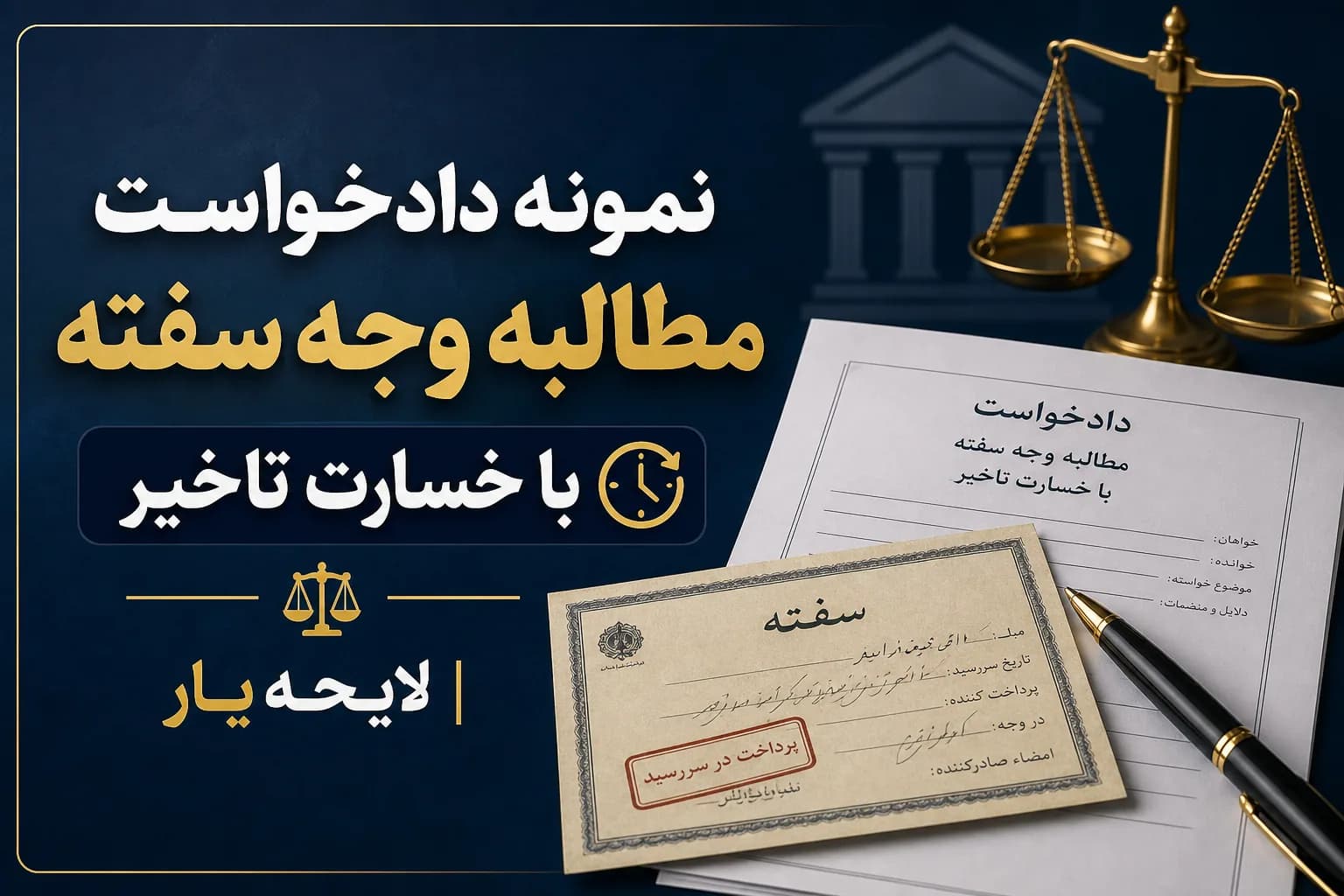 راهنمای کامل و نمونه دادخواست مطالبه وجه سفته با خسارت تأخیر تأدیه